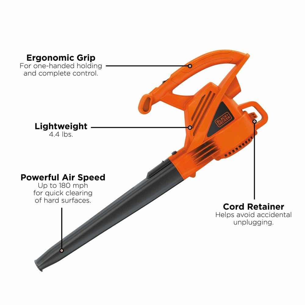 Black & Decker LB700 Electric Leaf Blower, 7-Amp