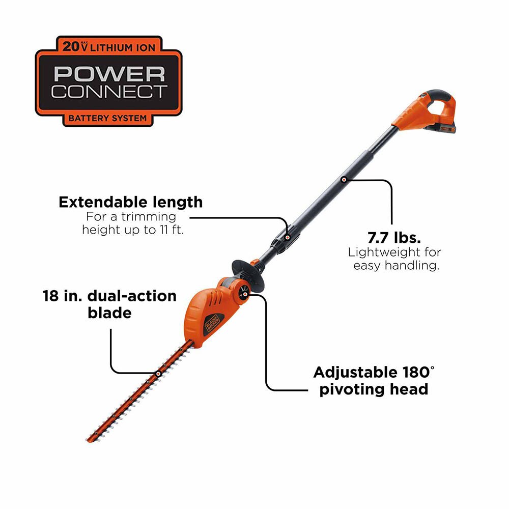 Black & Decker LPHT120 20V MAX* Lithium Pole Hedge Trimmer (LPHT120)