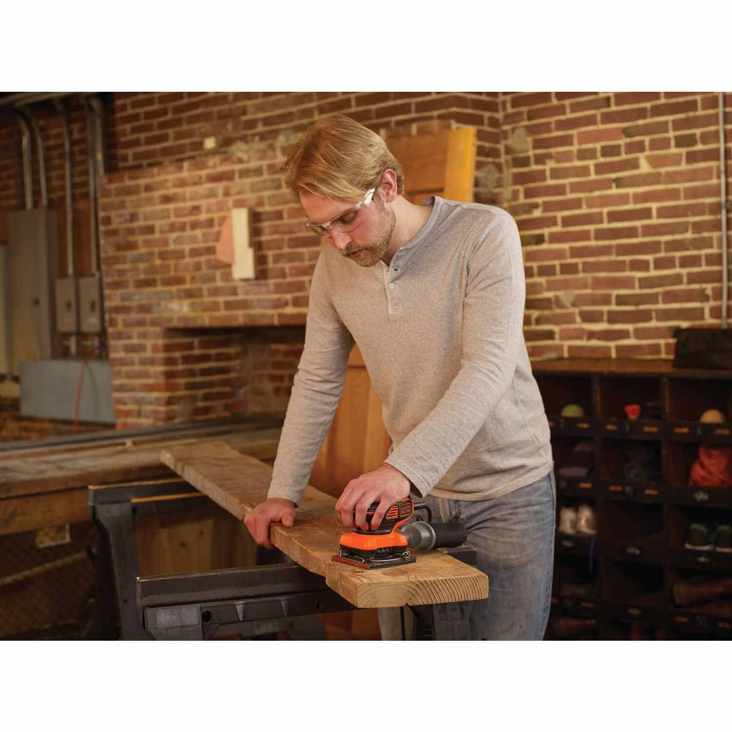 Black & Decker BDEQS300 1/4 Sheet Orbital Sander with Paddle Switch Actuation