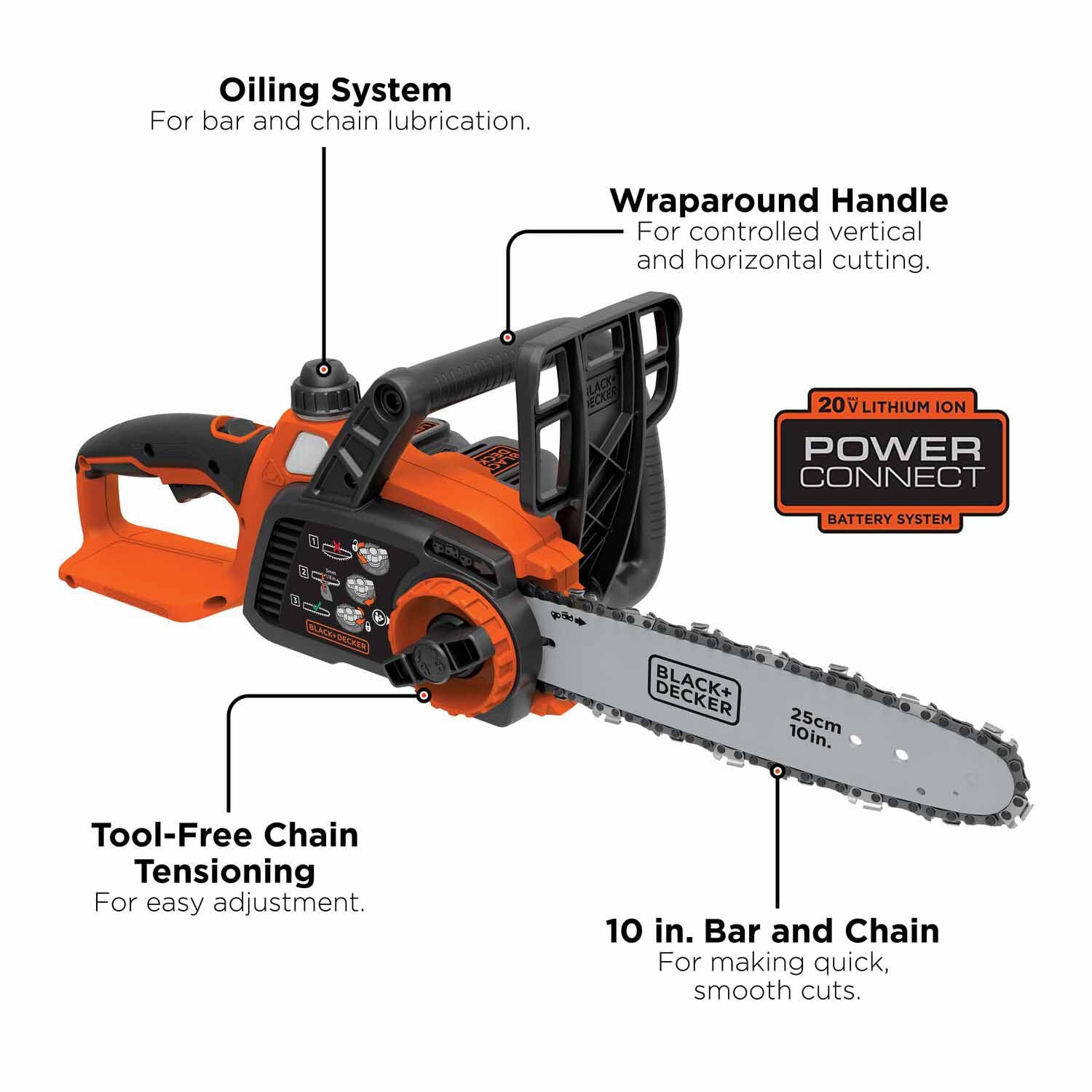 Black & Decker LCS1020 LCS1020 - 10 in. 20V MAX* Lithium Chainsaw (LCS1020)