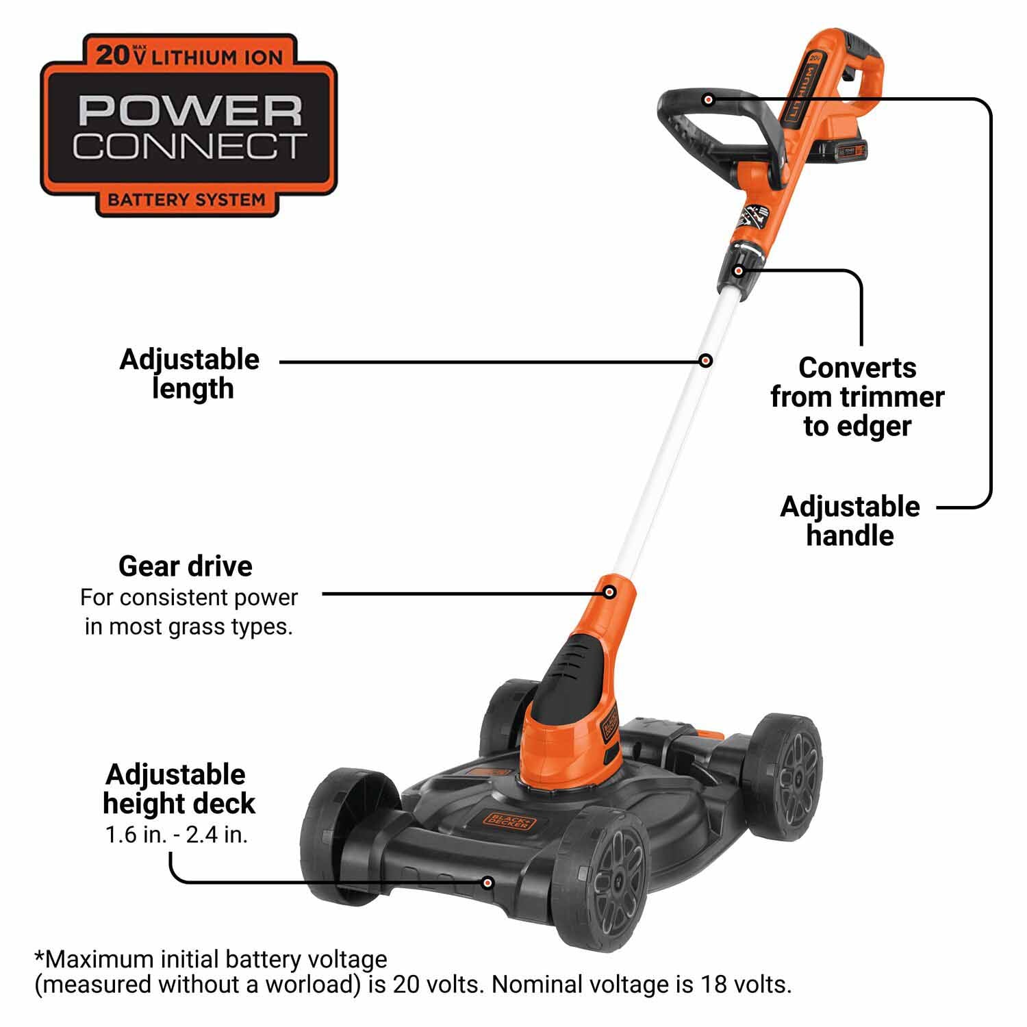 Black & Decker MTC220 20-volt Max 12-in 3-in-1 Compact Cordless Push Lawn Mower