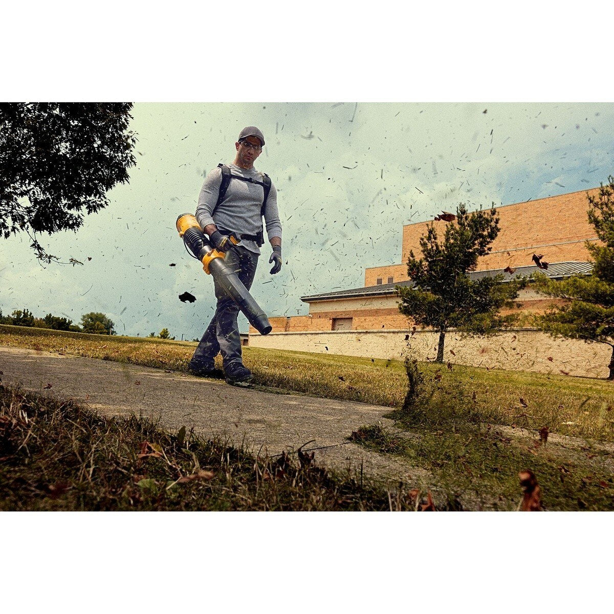 DeWalt DCBL570Y2 60V MAX Brushless Cordless Backpack Blower Kit with LED Dashboard and Variable Speed (2 Batteries, 2 Chargers)