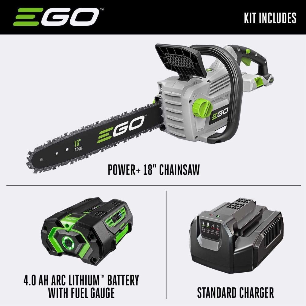 EGO CS1803 18" Chain Saw  Kit (2P 4Ah Battery, 210W Charger)