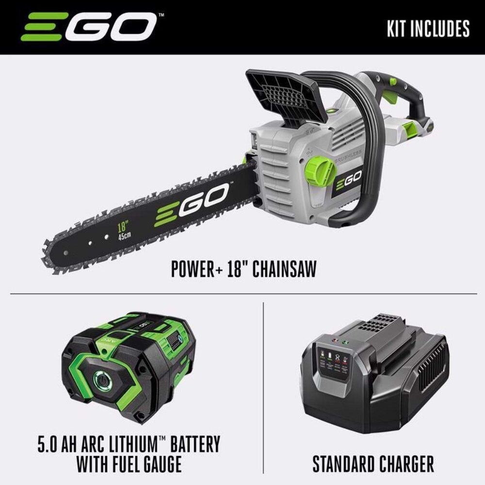 EGO CS1804 18" Chain Saw  Kit (G3 5.0Ah Battery, 210W Charger)