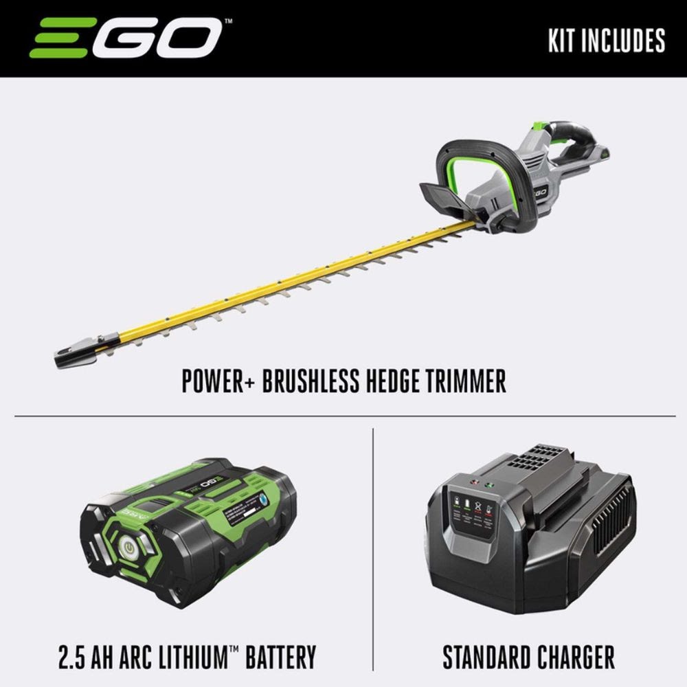 EGO HT2411 24" New Brushless Hedge Trimmer Kit (210W Charger, 2.5Ah Battery)
