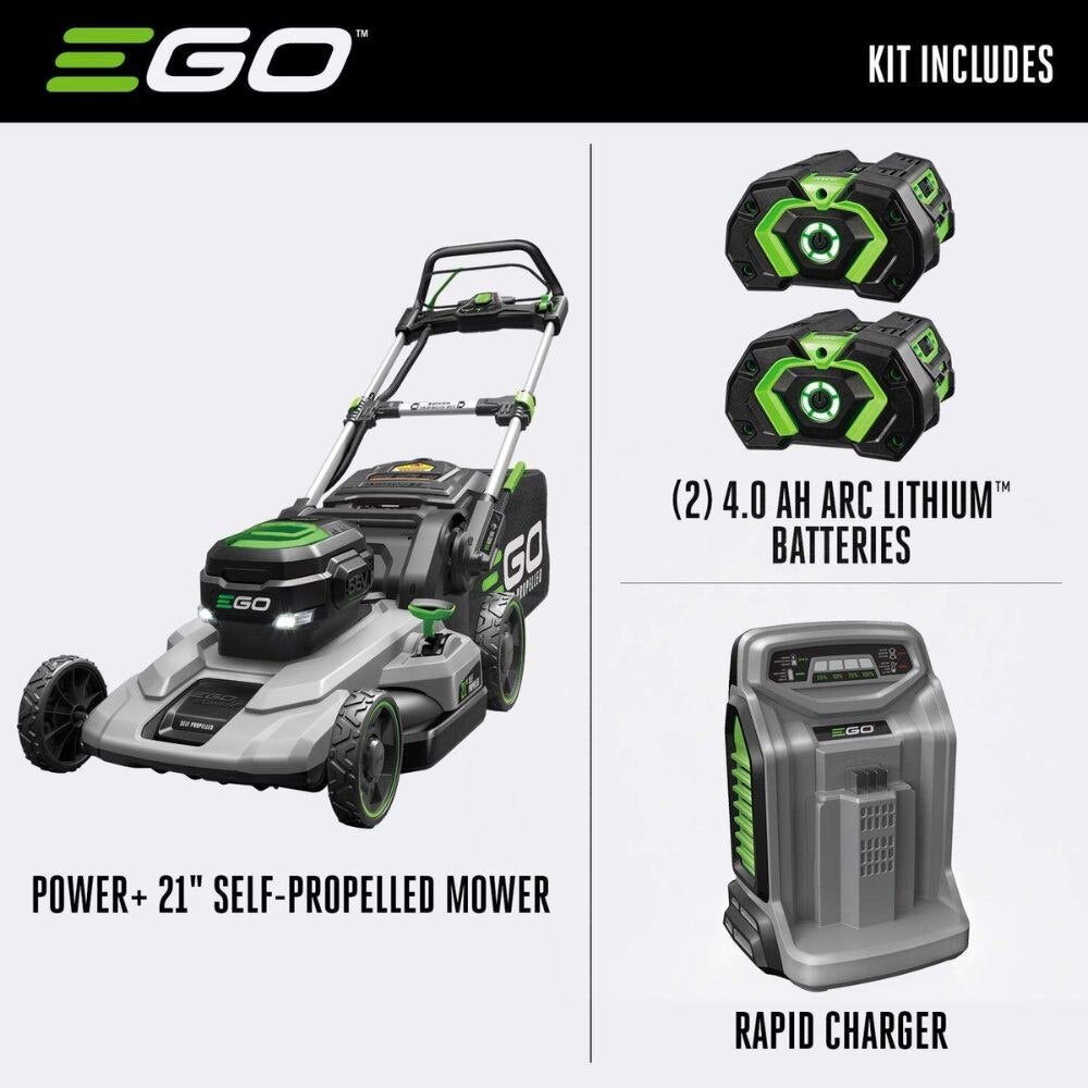EGO LM2102SP-A 21" Self Propelled Lawnmower Kit (2*2P 4Ah Battery, 550W Charger)