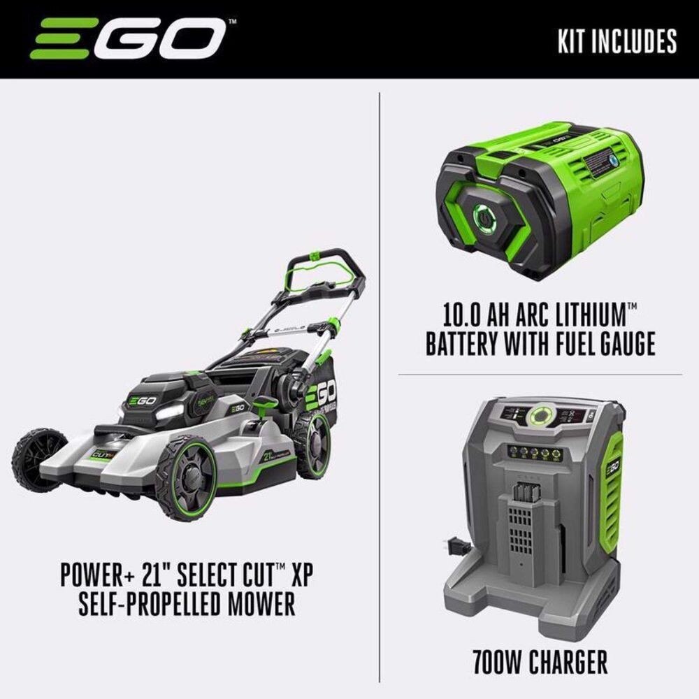 EGO LM2156SP 21" SELECT CUT Flagship SP lawn mower kit (G3 10.0Ah Battery, 700W charger, 1200W motor)