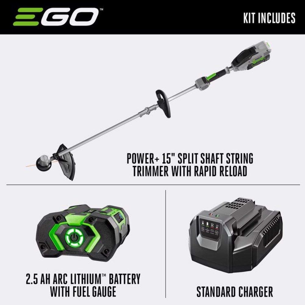 EGO ST1502SA 15" Foldable Shaft  String Trimmer Kit With RRH+  (G3 2.5Ah Battery, 210W Charger)