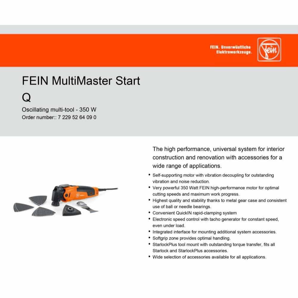 Fein 72295264090 MultiMaster MM 500 Plus Oscillating MultiTool - MM 500