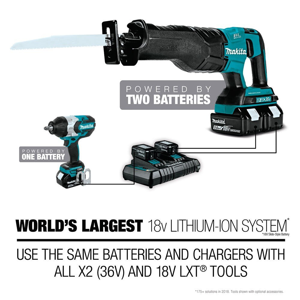 Makita XUX01M5PT 18V X2 (36V) LXT Couple Shaft Power Head Kit (5.0Ah)