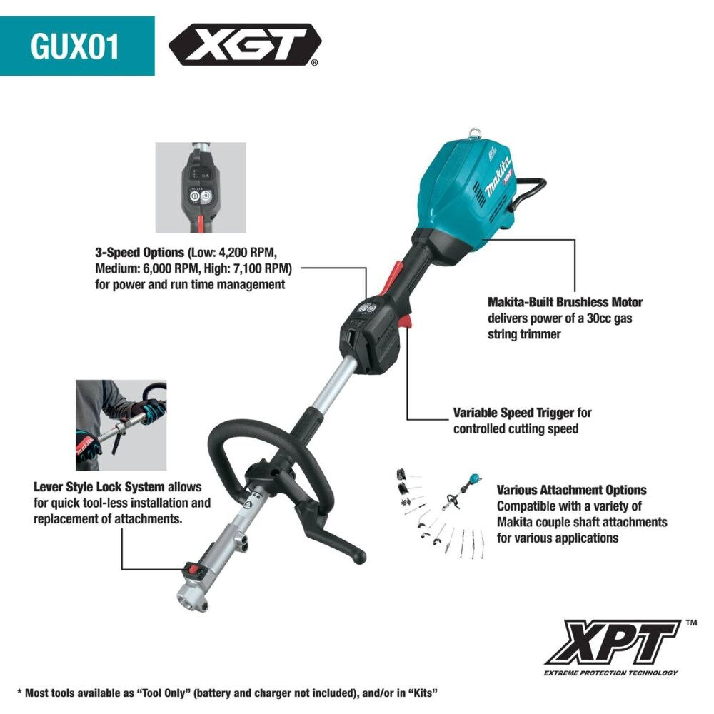 Makita GUX01Z 40V max XGT Brushless Cordless Couple Shaft Power Head (Tool Only)