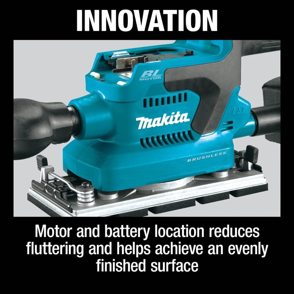 Makita XOB03Z 18V LXT Lithium-Ion Brushless Cordless 1/3 Sheet Finishing Sander, AWS Capable (Tool Only)