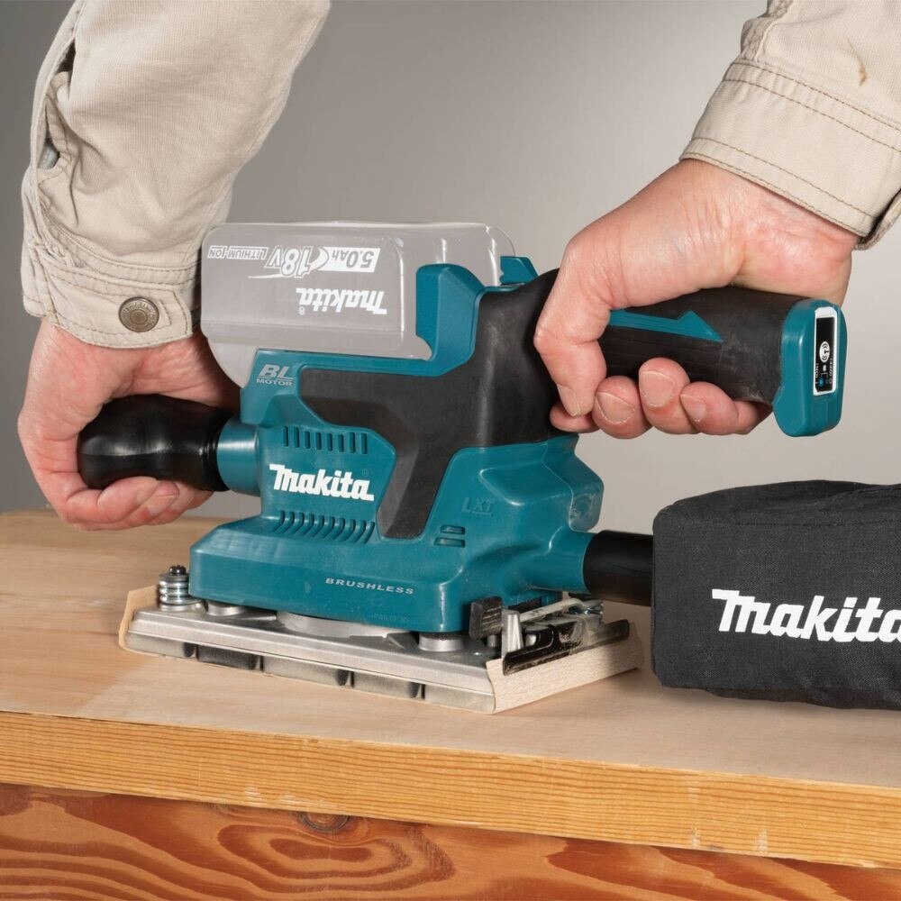 Makita XOB03Z 18V LXT Lithium-Ion Brushless Cordless 1/3 Sheet Finishing Sander, AWS Capable (Tool Only)