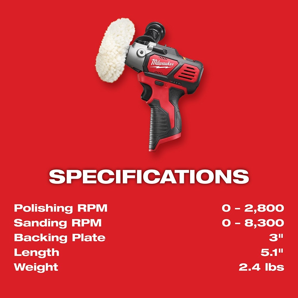 Milwaukee 2438-20 M12 Variable Speed Polisher/Sander (Tool Only)