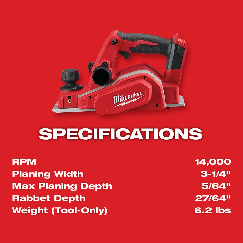 Milwaukee 2623-20 M18 3-1/4" Planer (Tool Only)