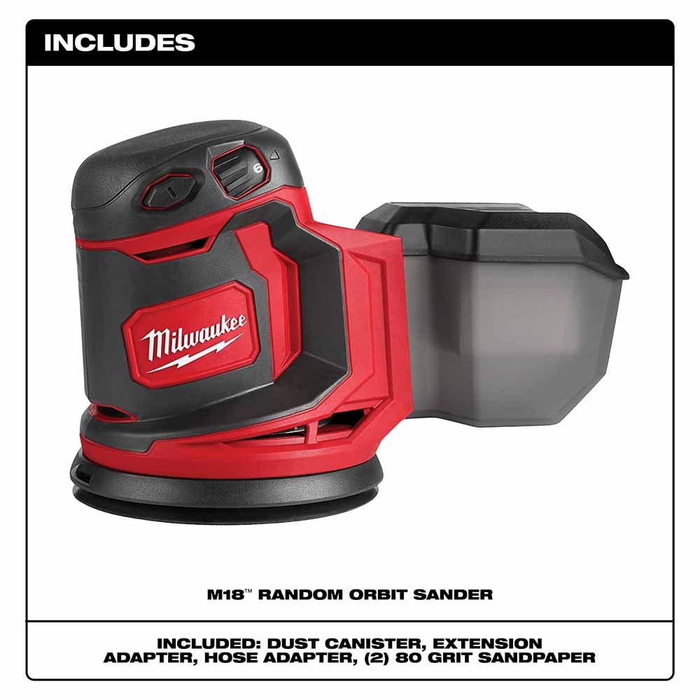 Milwaukee 2648-20 M18 5" Random Orbit Sander (BARE TOOL) VS Hook & Loop