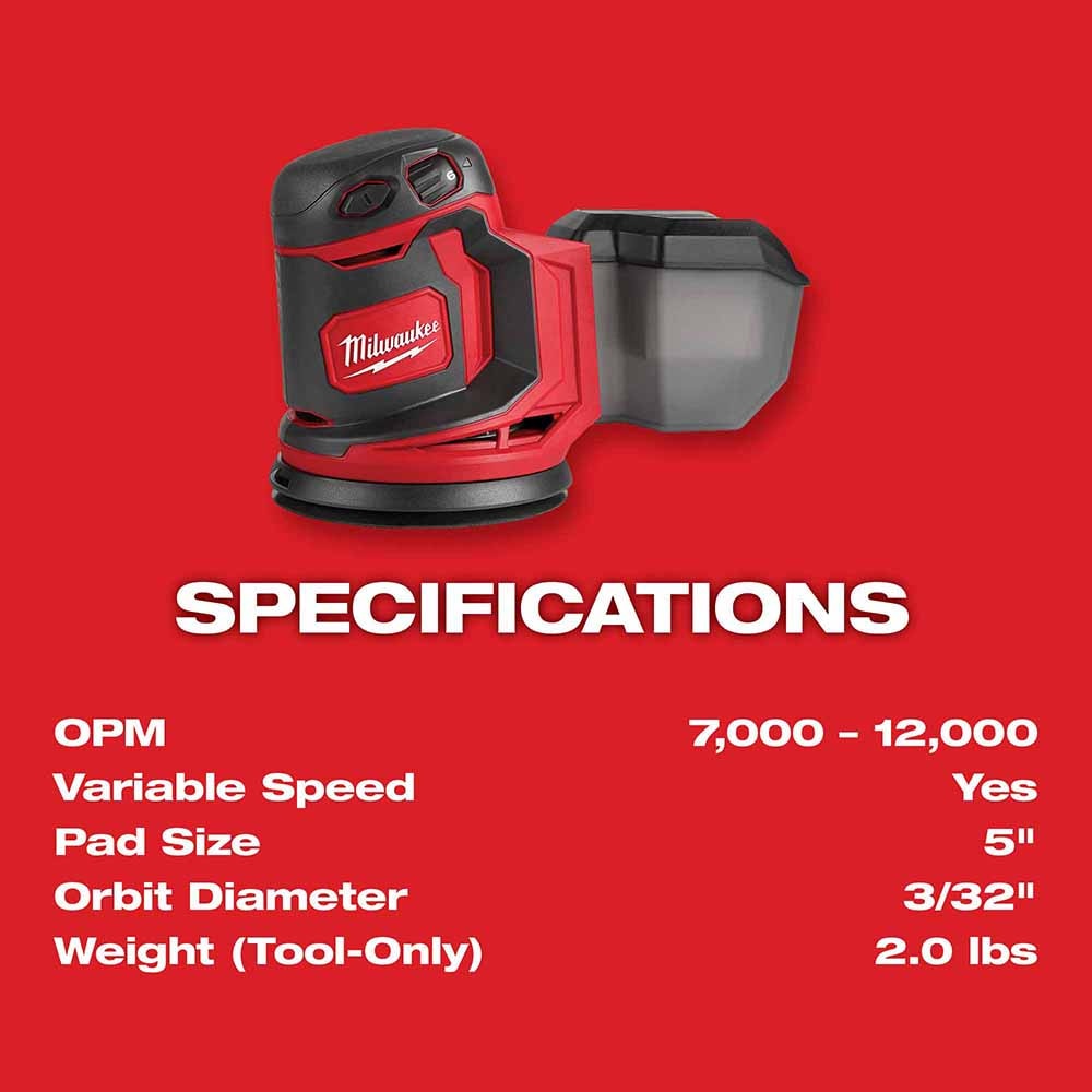 Milwaukee 2648-20 M18 5" Random Orbit Sander (BARE TOOL) VS Hook & Loop