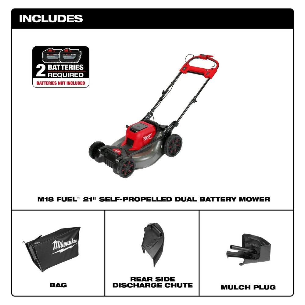 Milwaukee 2823-20 M18 FUEL 21" Self-Propelled Dual Battery Mower