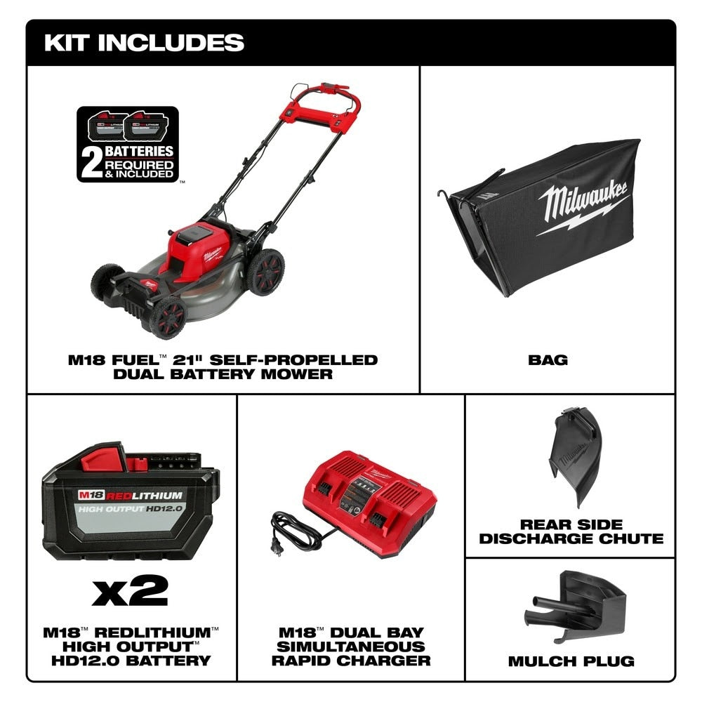 Milwaukee 2823-22HD M18 FUEL™ 21" Self-Propelled Dual Battery Lawn Mower