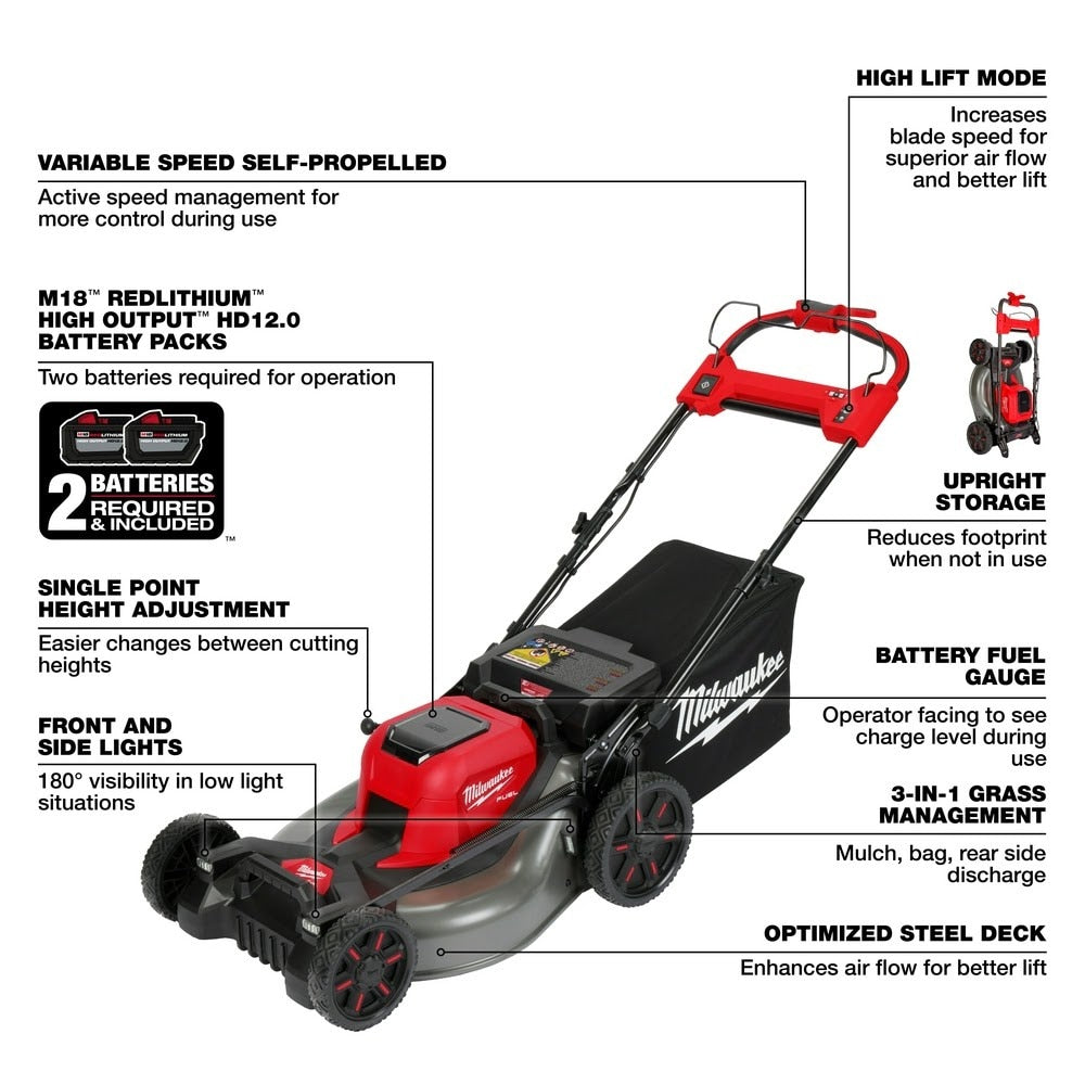 Milwaukee 2823-22HD M18 FUEL™ 21" Self-Propelled Dual Battery Lawn Mower