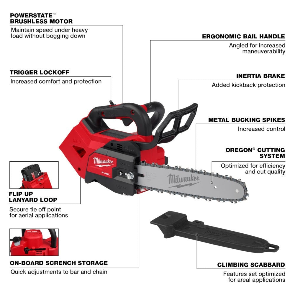 Milwaukee 2826-20C M18 FUEL 12" Top Handle Chainsaw
