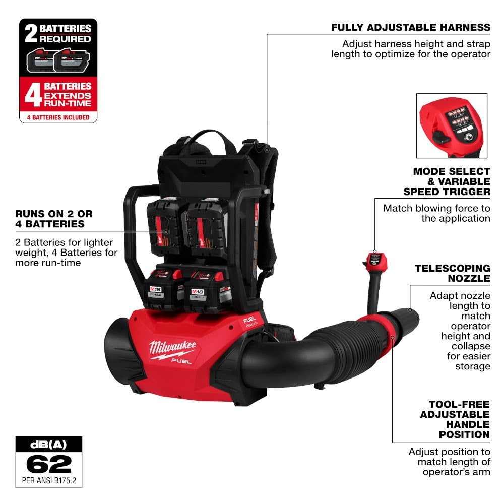 Milwaukee 3009-24HD M18 FUEL Dual Battery Backpack Blower Kit