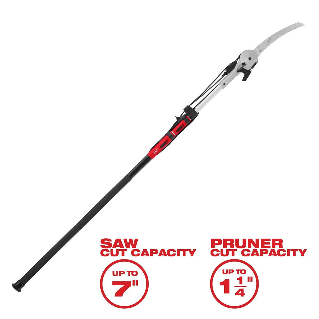 Milwaukee 48-22-9375 16' Pole Saw & Pruner – Telescoping Fiberglass & Aluminum Pole