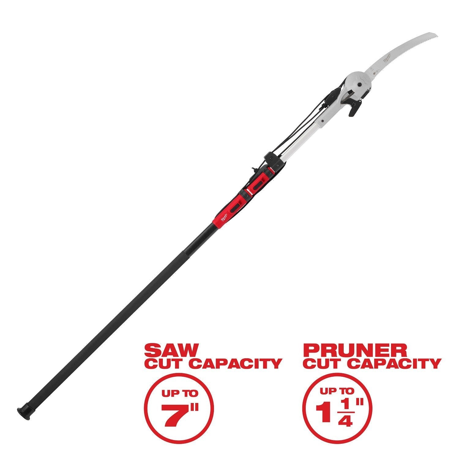 Milwaukee 48-22-9375 16' Pole Saw & Pruner – Telescoping Fiberglass & Aluminum Pole